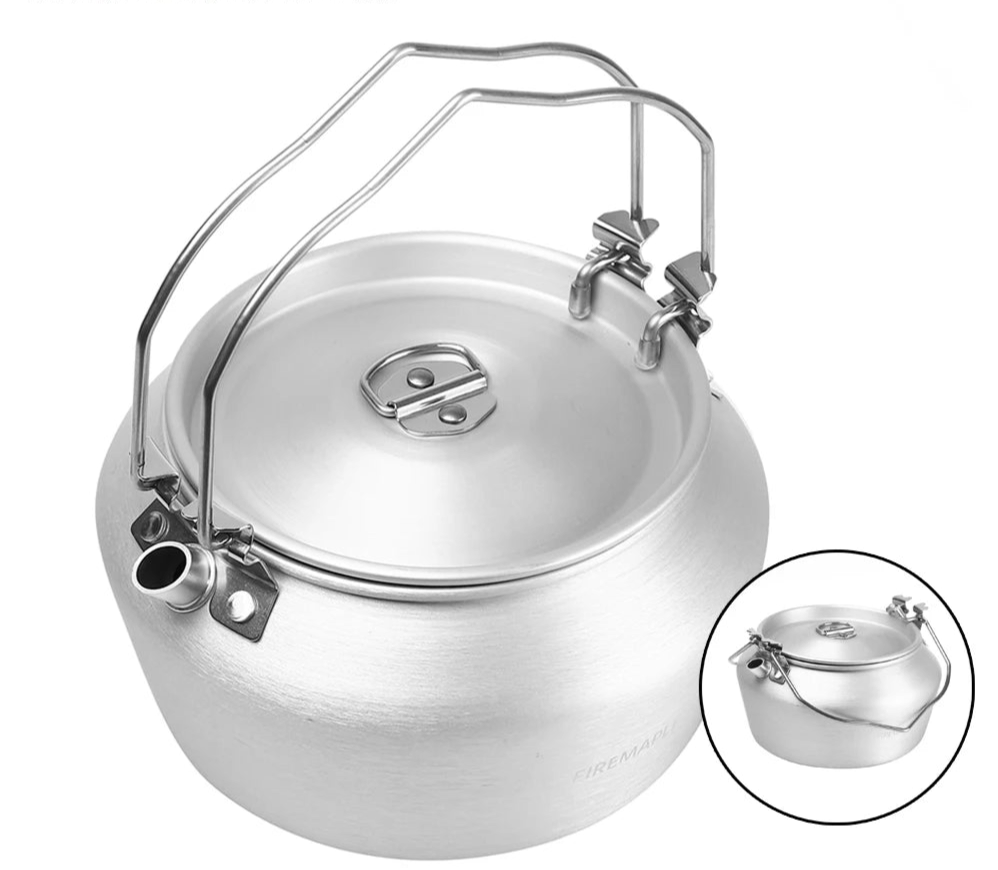 Bushcraft camping aluminium kettle 1.2L