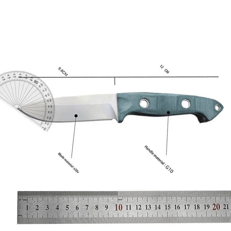 Drop Point Bushcraft Knife, Survival Knife S30 Steel