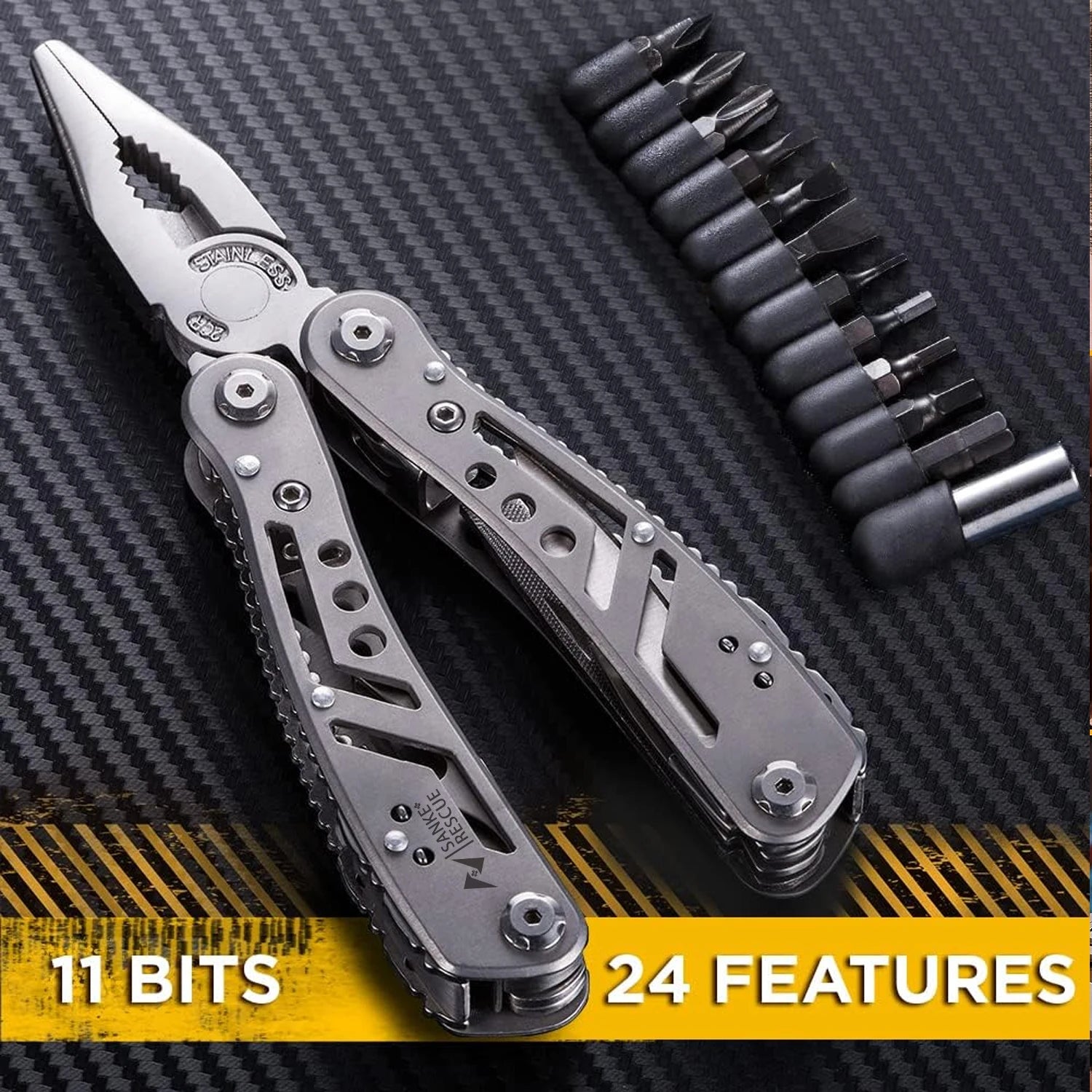 Multi tool multi function survival knife pliers. Bushcraft camping