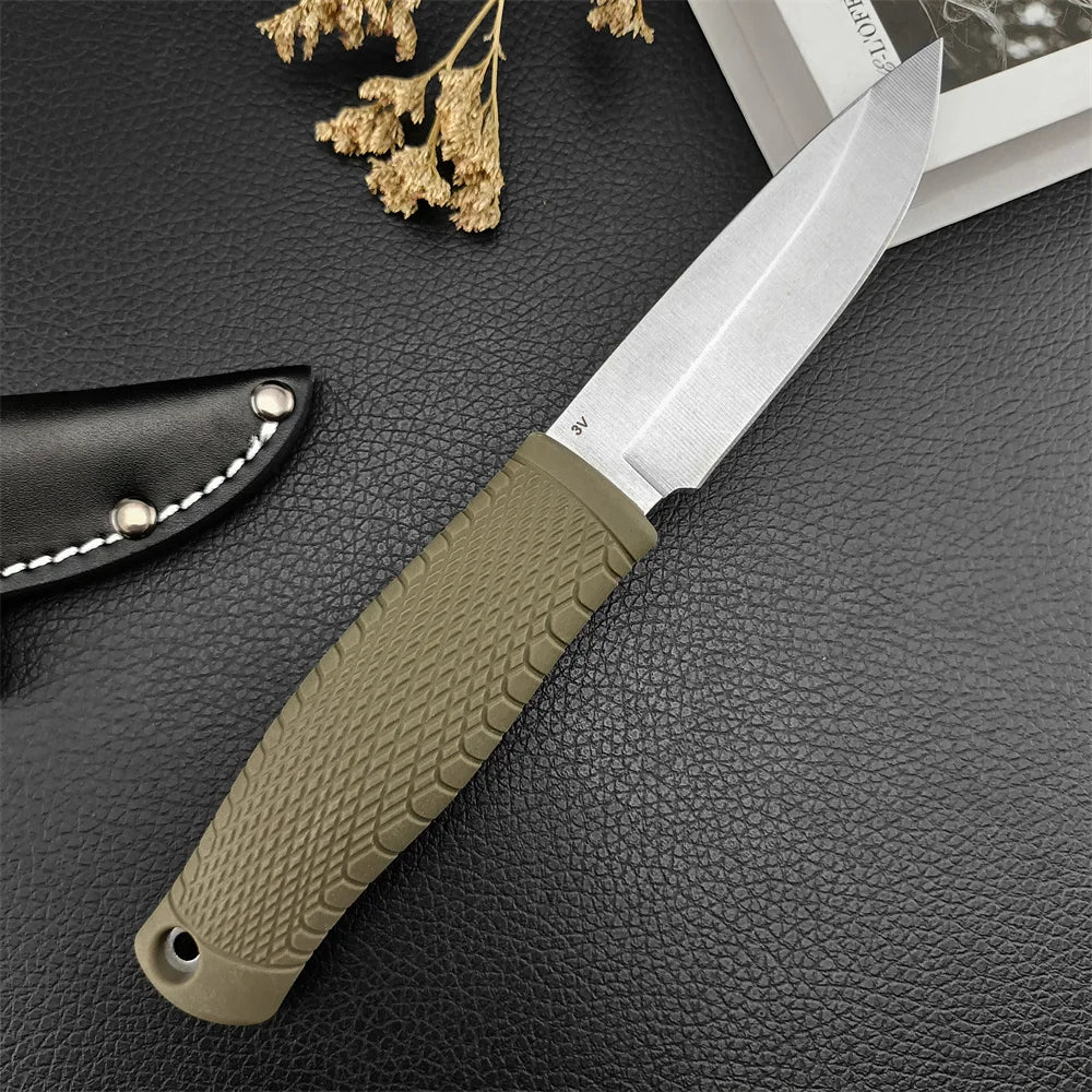 Pukko Knife For Bushcraft, Survival Rubber Grip + Sheath