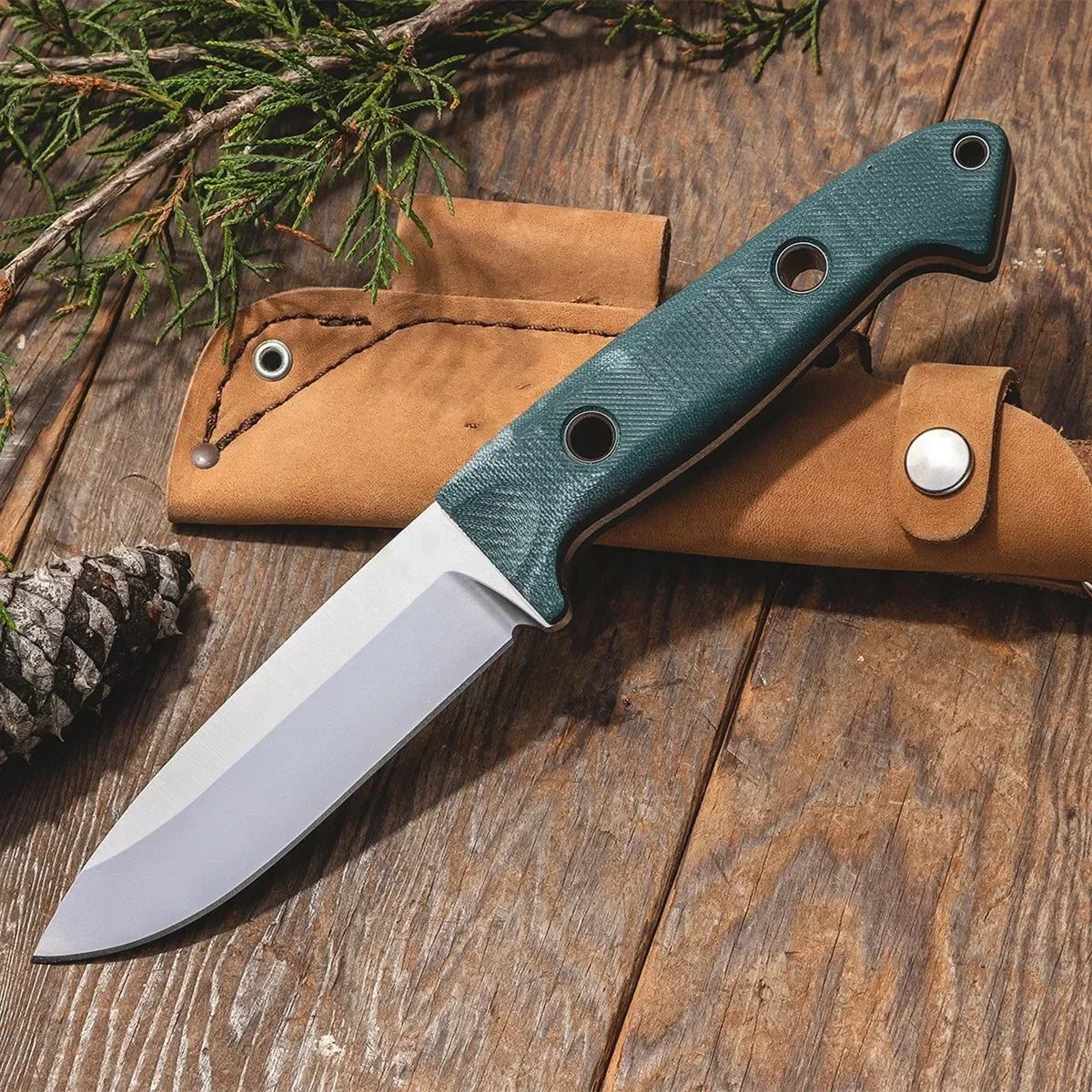 Drop Point Bushcraft Knife, Survival Knife S30 Steel