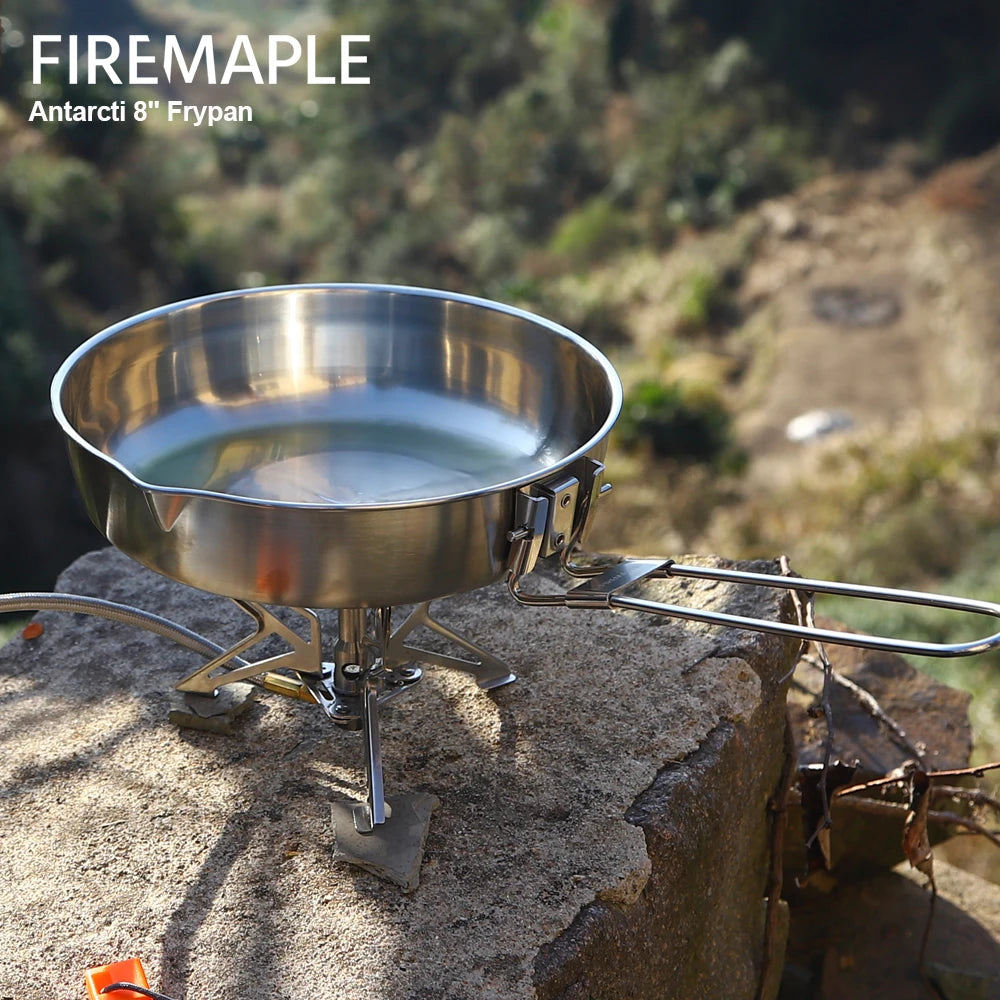 Bushcraft camping stainless steel frying pan