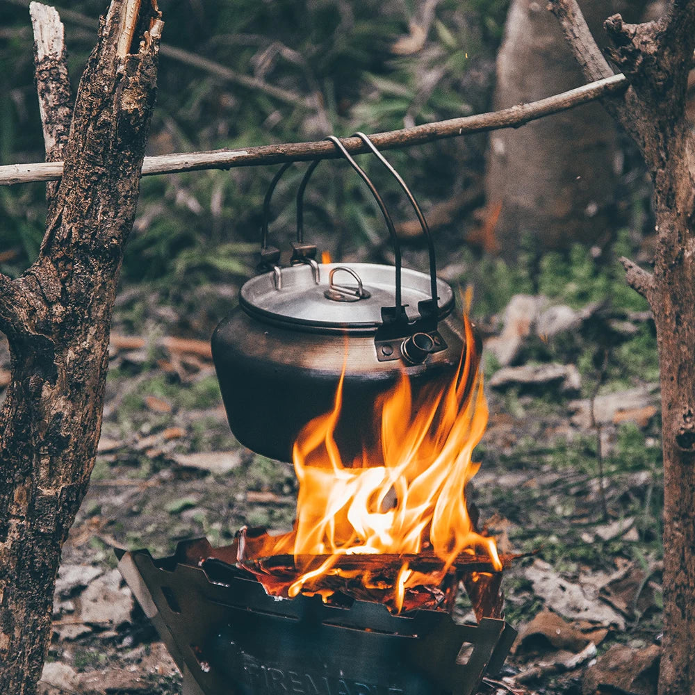 Bushcraft camping aluminium kettle 1.2L