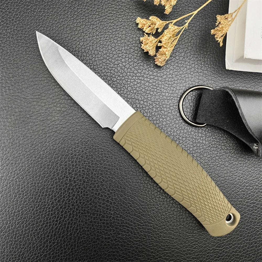 Pukko Knife For Bushcraft, Survival Rubber Grip + Sheath