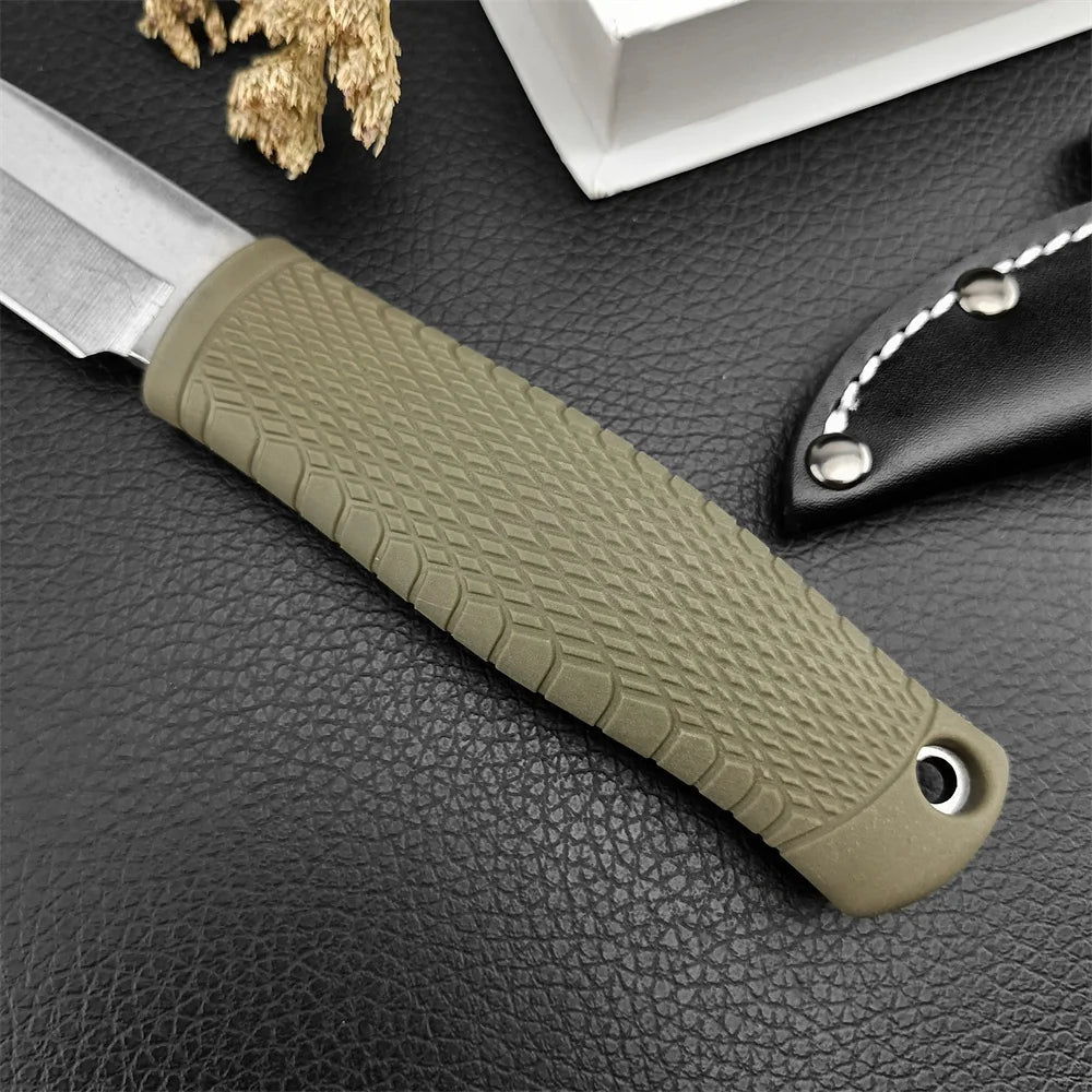 Pukko Knife For Bushcraft, Survival Rubber Grip + Sheath