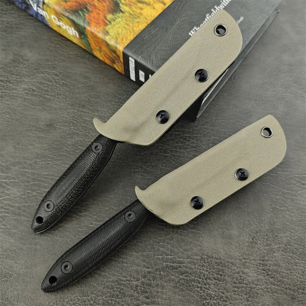 Bushcraft full tang knife, micarta scales, stainless steel