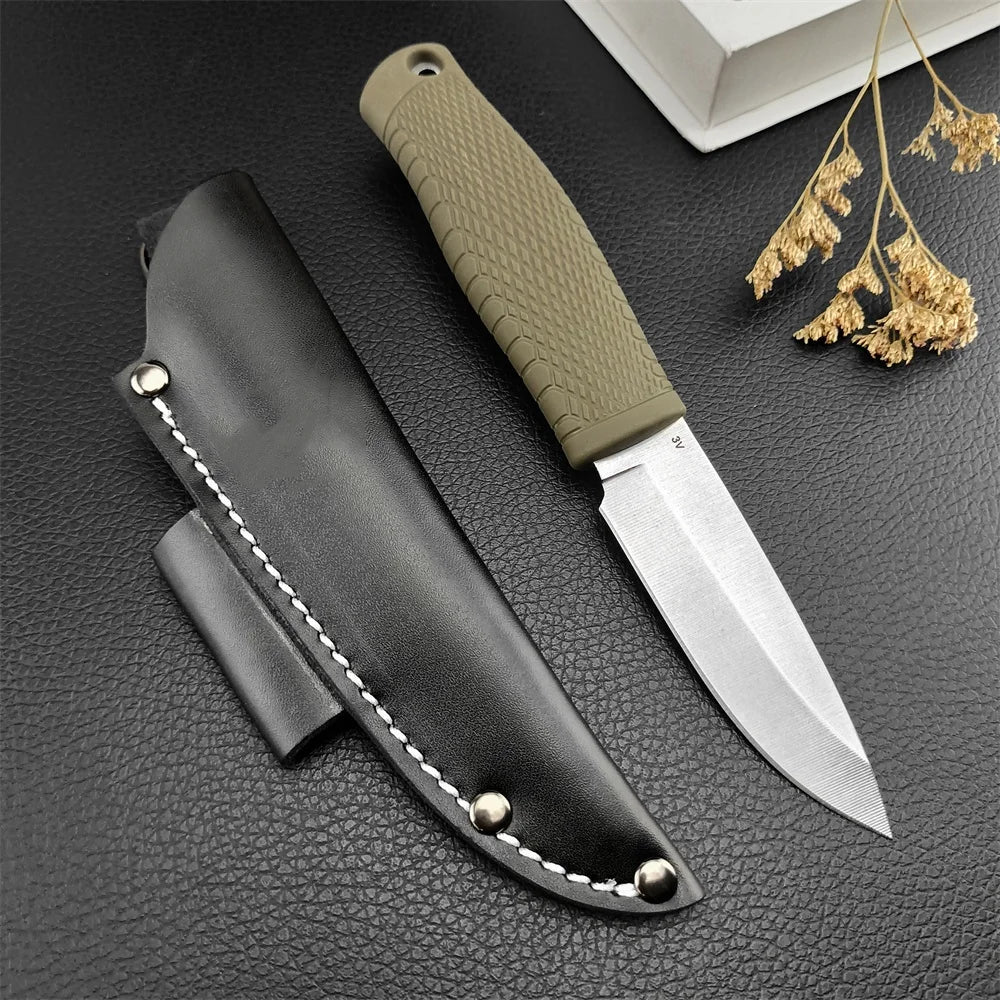 Pukko Knife For Bushcraft, Survival Rubber Grip + Sheath